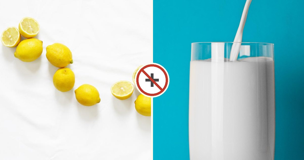Lemons and milk shown together with a do-not-combine symbol